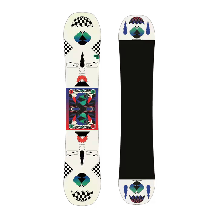 Snowboard blanc à motif