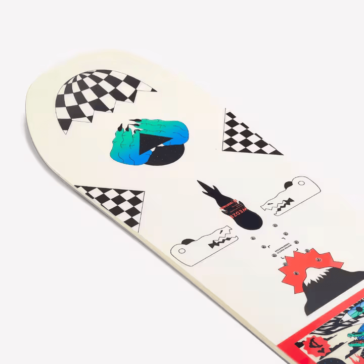 Snowboard blanc à motif 2